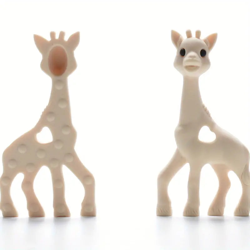 Giraffe Bijtring siliconen in khaki