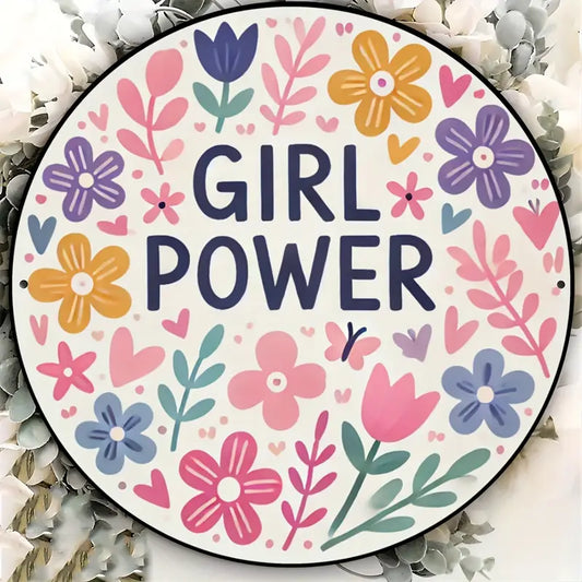Aluminium Cirkel 'Girl Power' 