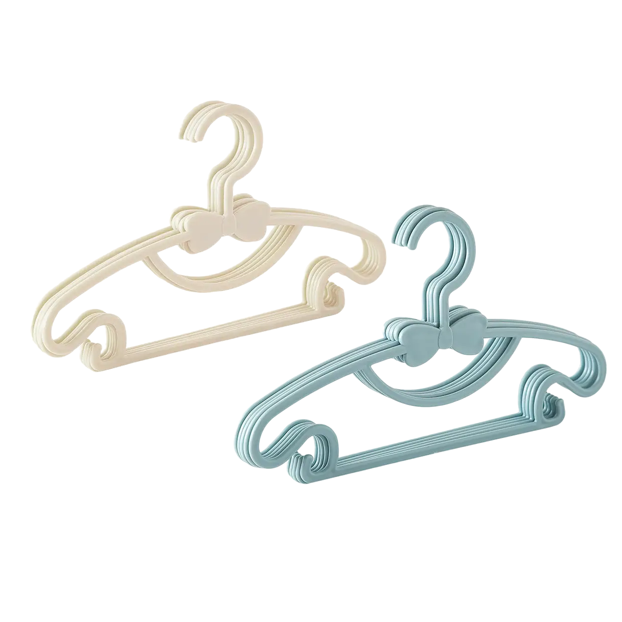 Set van 10 hangers in 2 kleuren blauw/wit