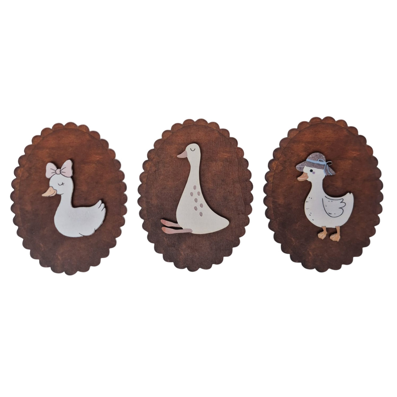 Houten Bordje met Eend (3 varianten)