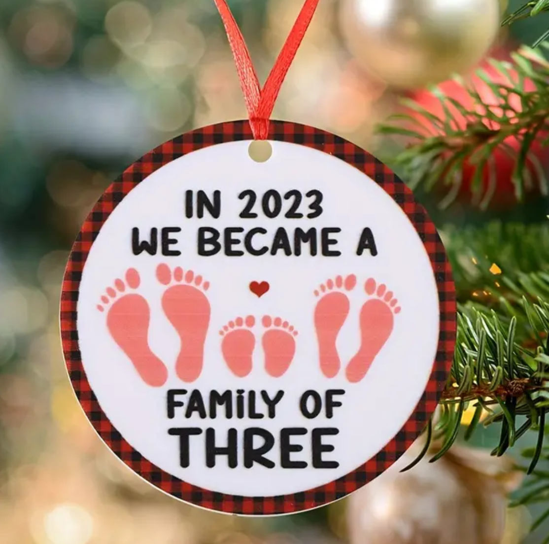 Kerstboom Ornament 'Family of Three'