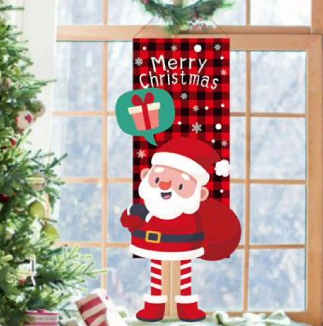 Kerstdecoratie 'Kerstman Banner'