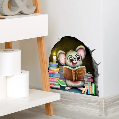 Sticker 'Slimme Muis met Boeken'