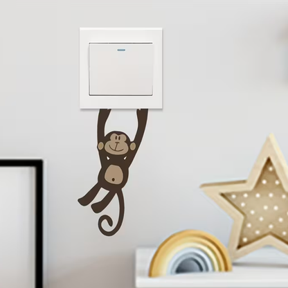 Slingeraap Lichtknop Sticker