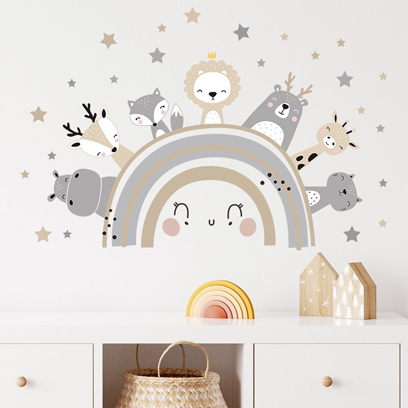 Muursticker met Kawaii dieren