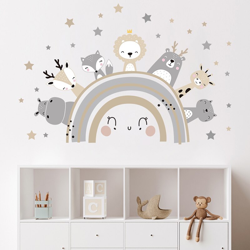 Muursticker met Kawaii dieren