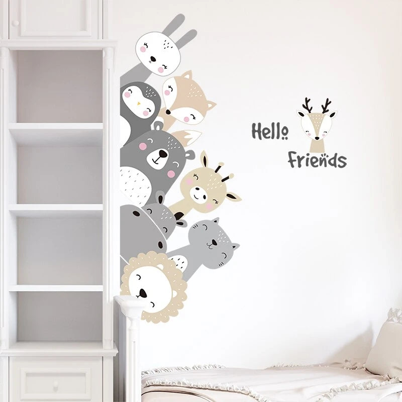 Kinderkamer sticker met Kawaii dieren