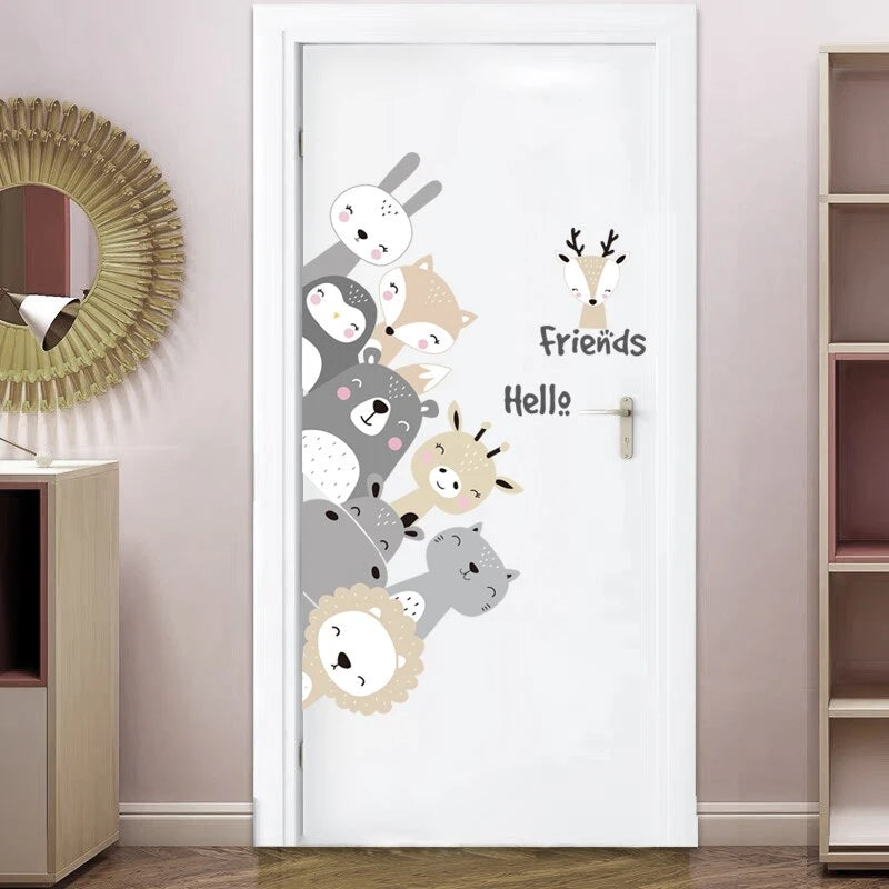 Kinderkamer sticker met Kawaii dieren