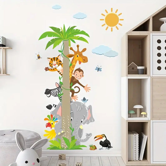 Muursticker Palmboom met Dieren sfeer