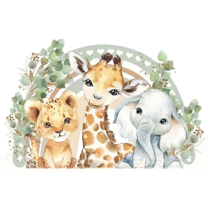 Muursticker Leeuwin, Giraffe & Olifant