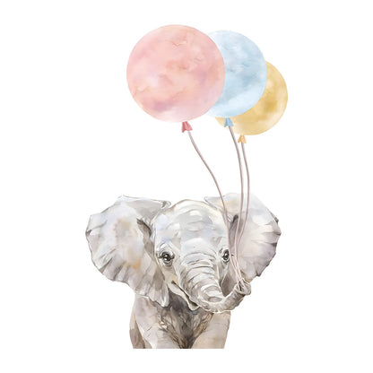 Muursticker 'Olifant met Ballonnen' detail
