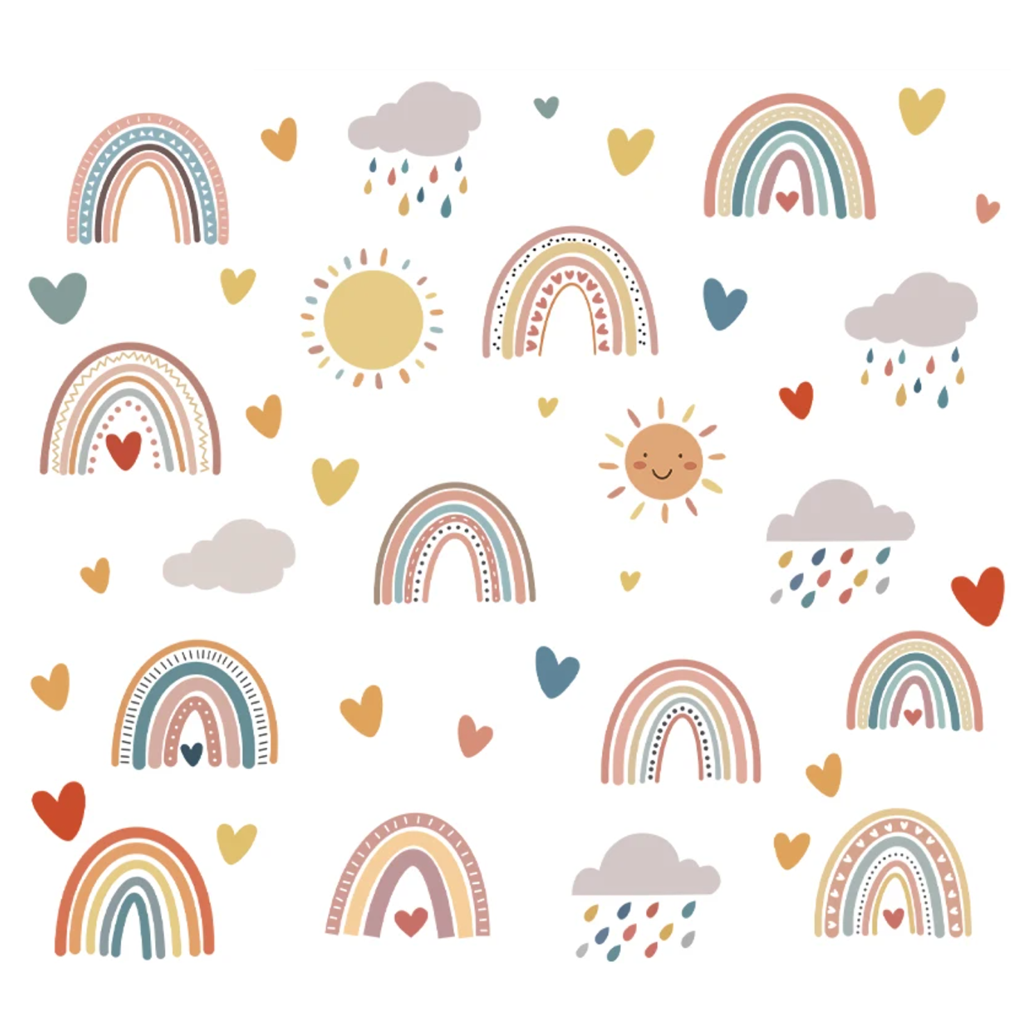 Regenbogen & Hartjes Muurstickers