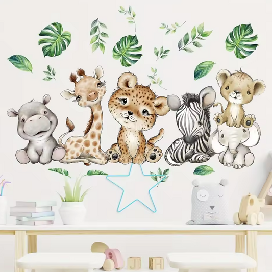 Muursticker 'Baby Jungle Dieren'