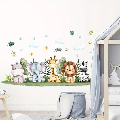 Muursticker 'Jonge Jungle Dieren'