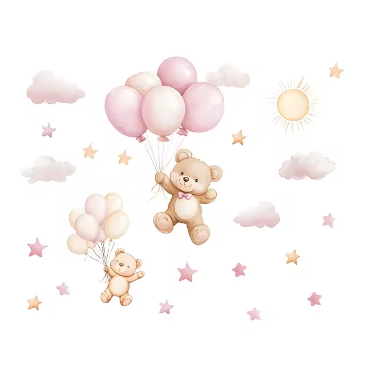 Muursticker 'Beren, Ballonnen & Sterren'