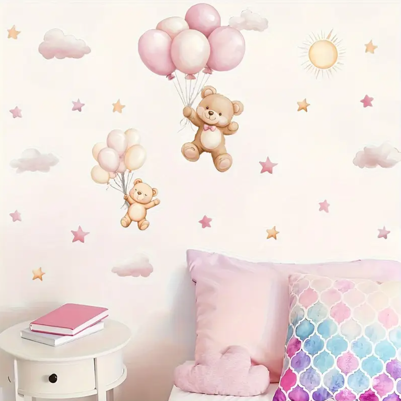 Muursticker 'Beren, Ballonnen & Sterren'