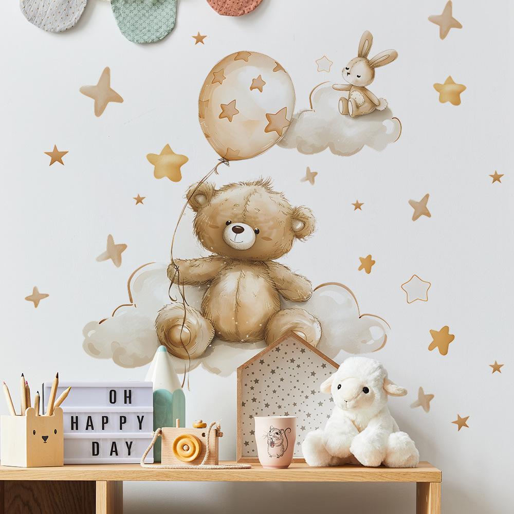 Muursticker 'Teddy, Bunny & Ballon'