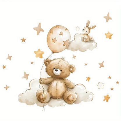 Muursticker 'Teddy, Bunny & Ballon'
