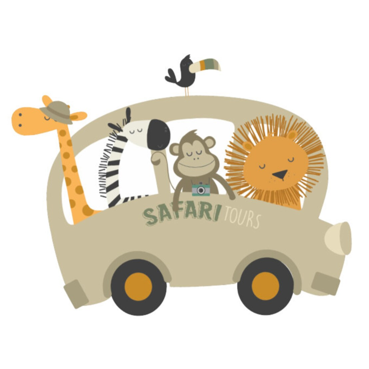 Muursticker 'Dieren op Safari'