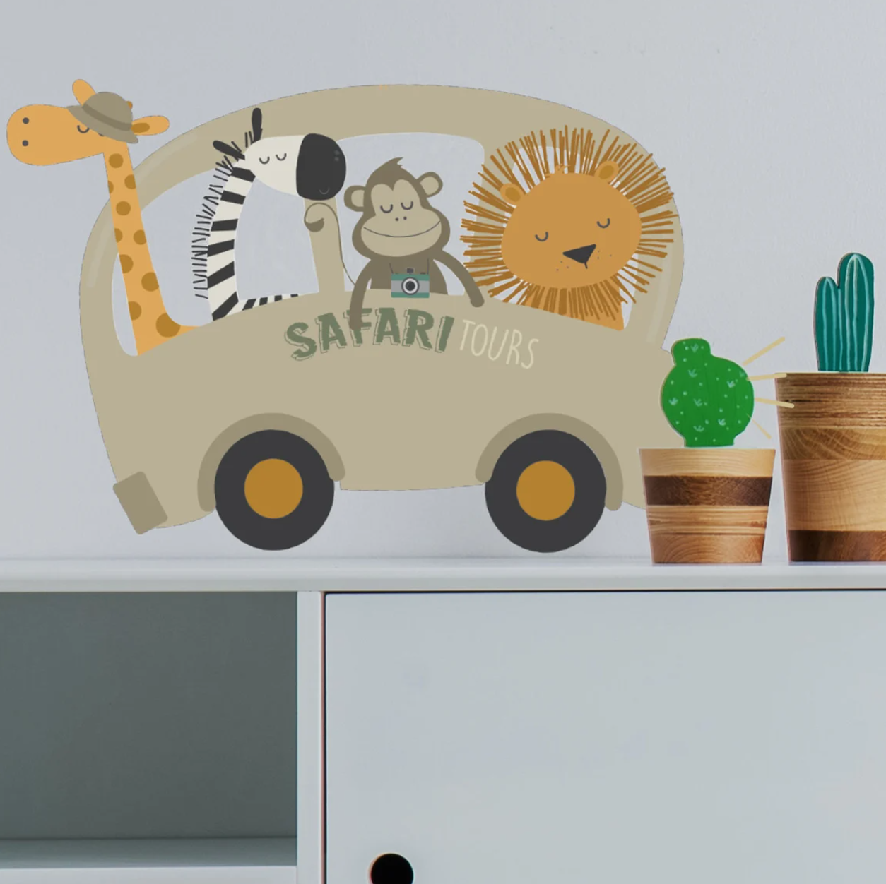 Kinderkamer Muursticker 'Dieren op Safari'