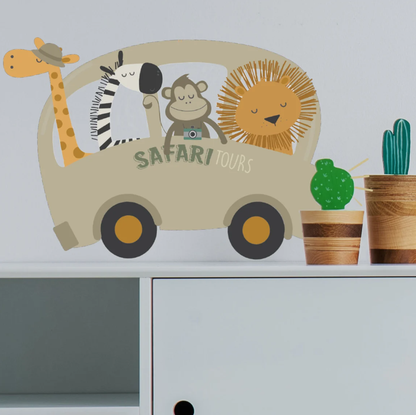 Kinderkamer Muursticker 'Dieren op Safari'