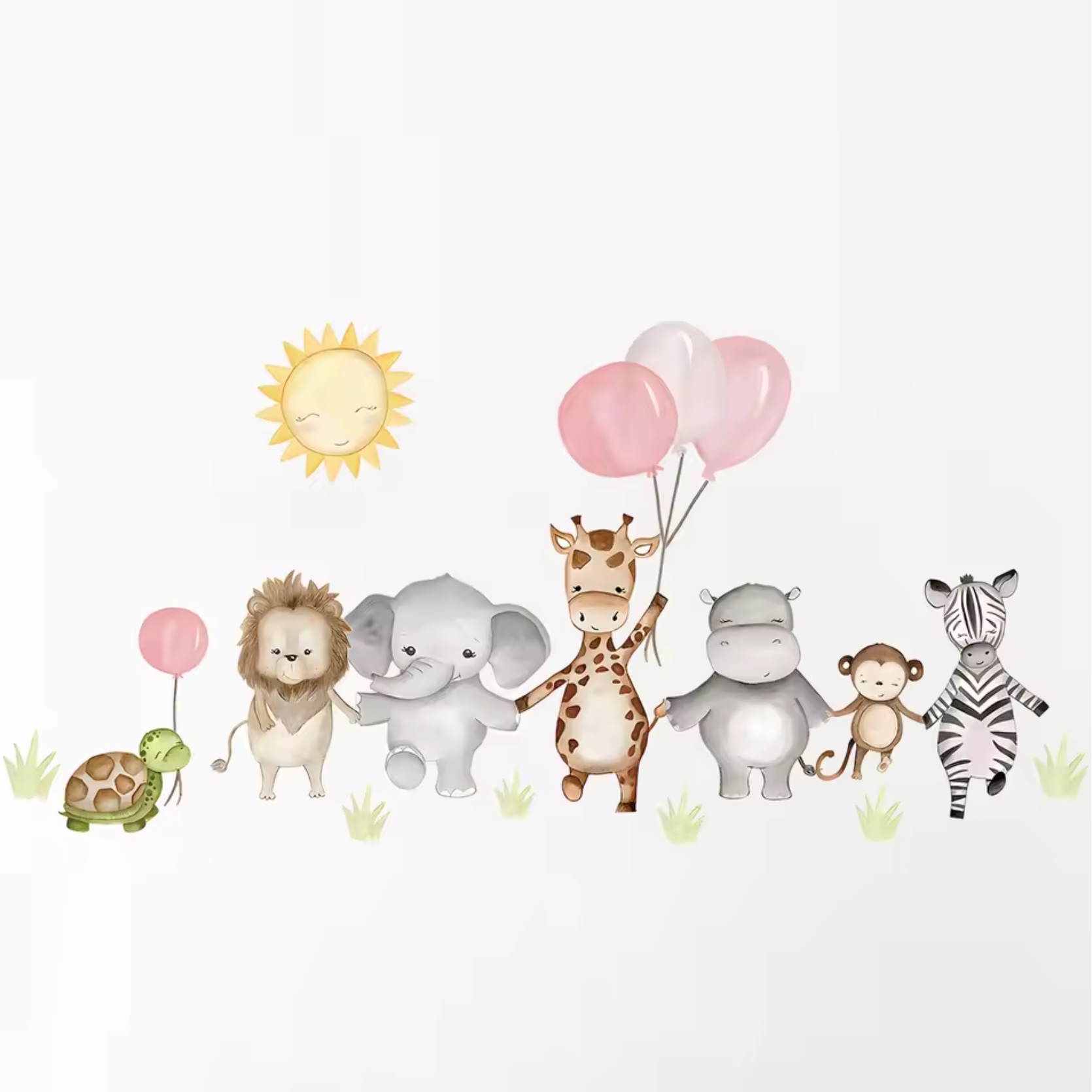 Muursticker 'Dierenparade'