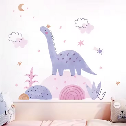 Muursticker 'Paarse Dinosaurus'