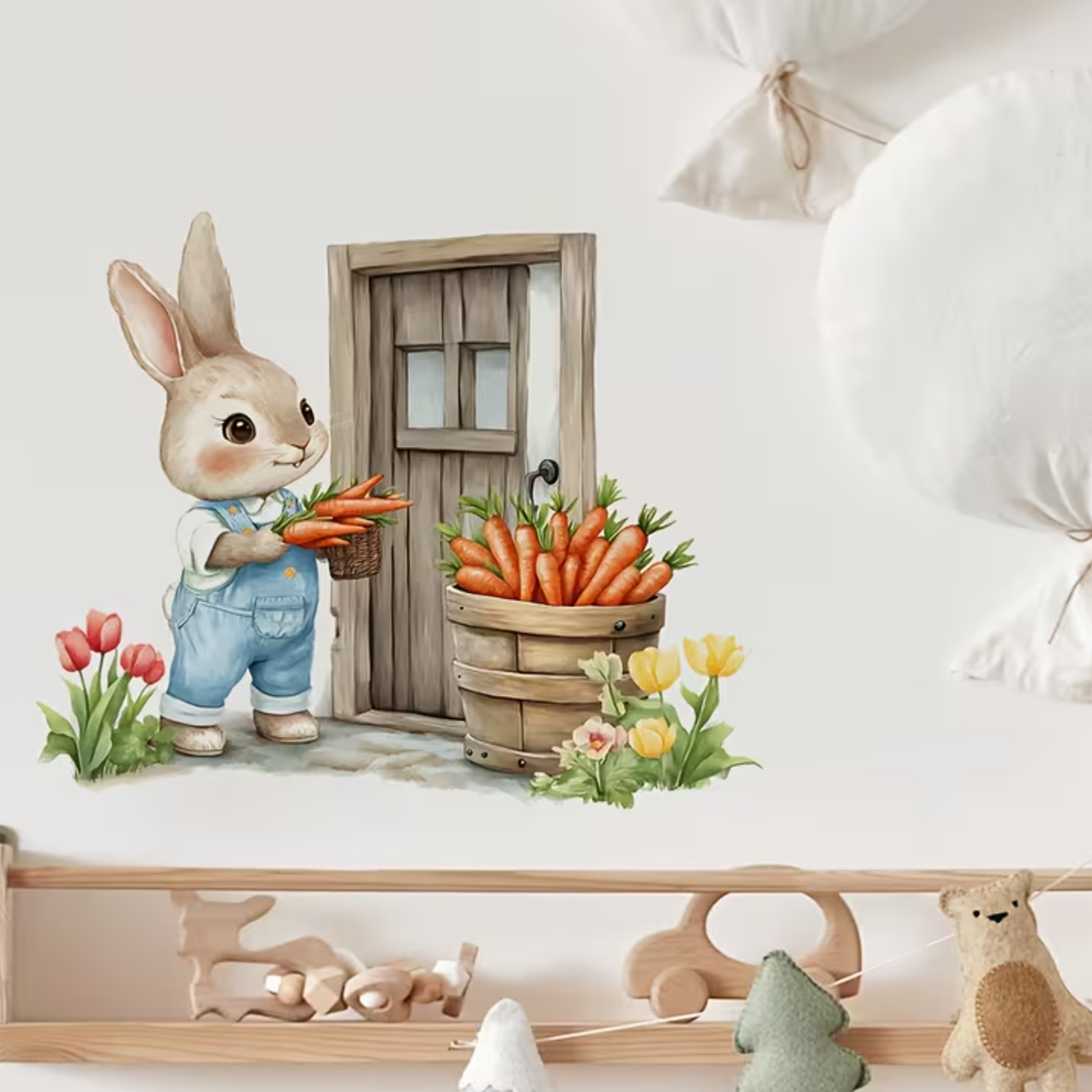 Muursticker 'Konijn met Wortels'