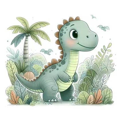 Muursticker 'Cartoon Dino'