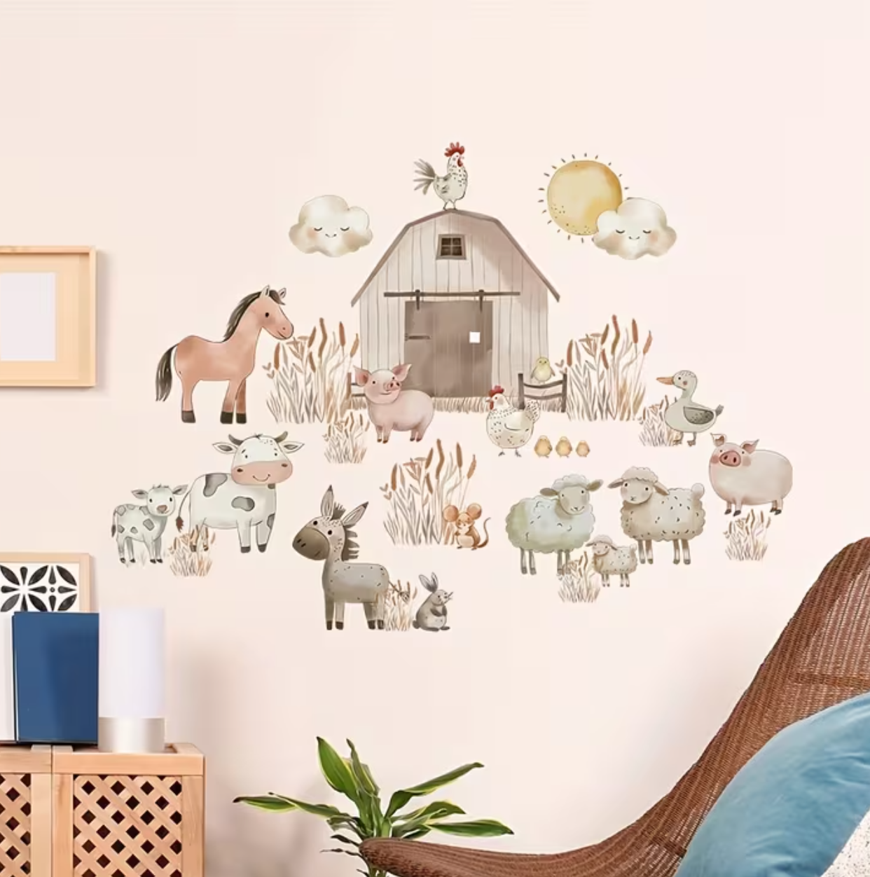 Muursticker 'Boerderij met Dieren'