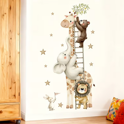 Muursticker "Dieren op een Ladder"
