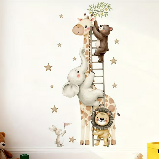 Muursticker "Dieren op een Ladder"
