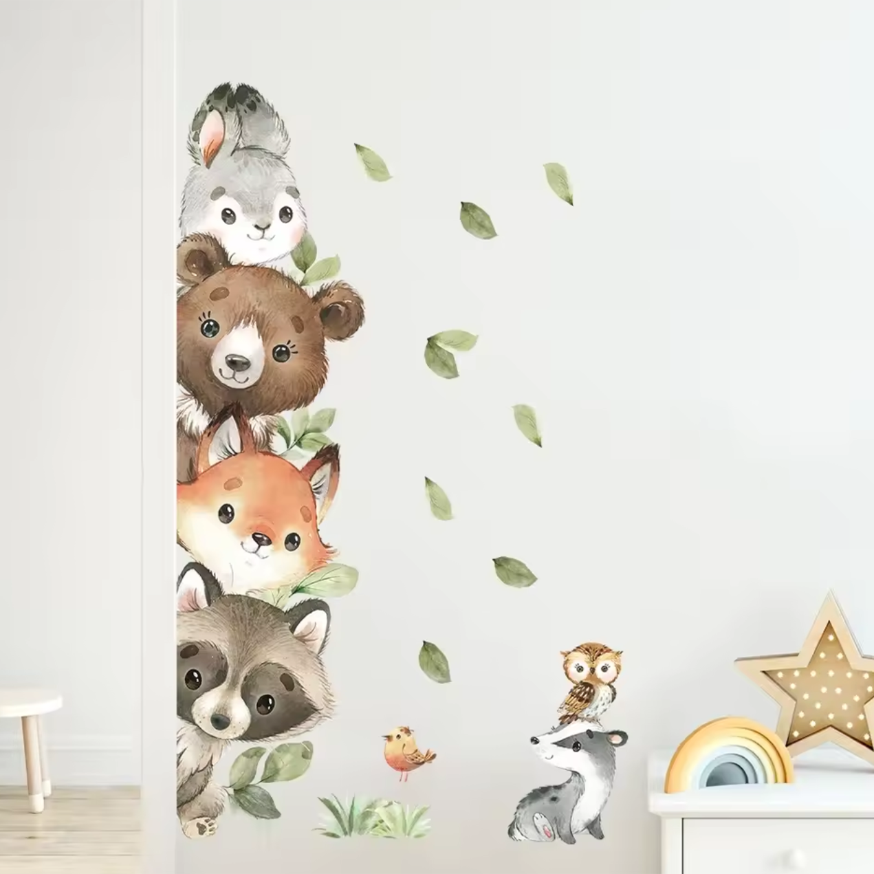 Muursticker "Pluizige Dieren Verticaal"