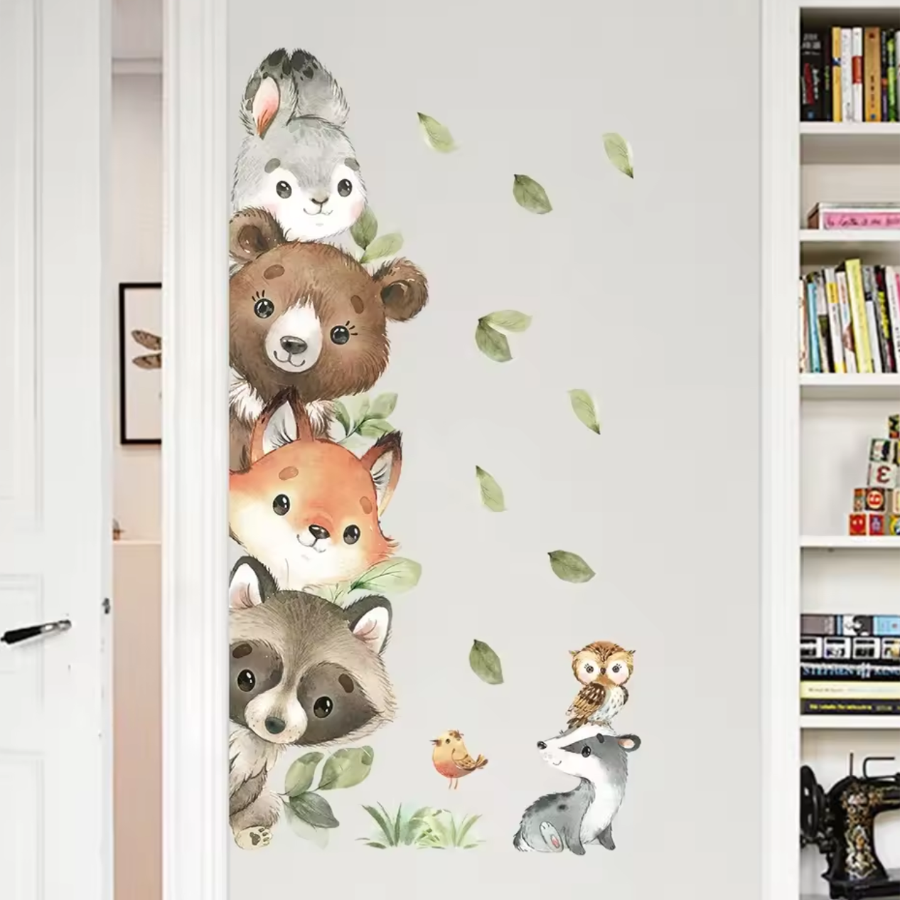 Muursticker "Pluizige Dieren Verticaal"