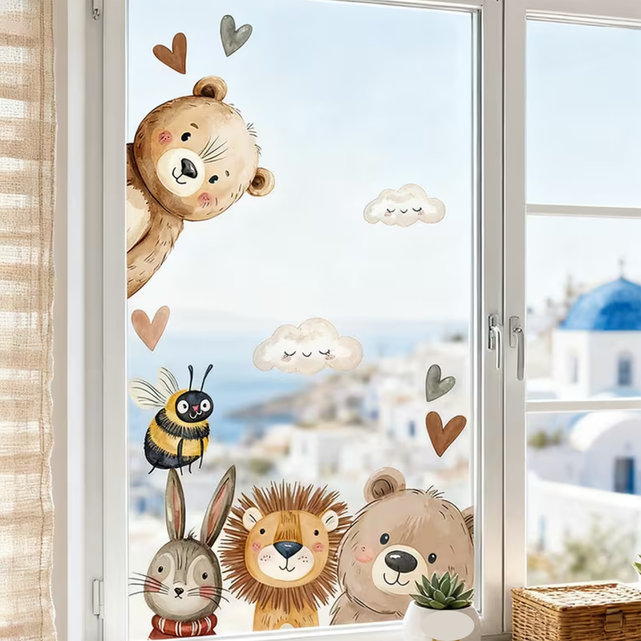 Muursticker 'Dieren met Hartjes'