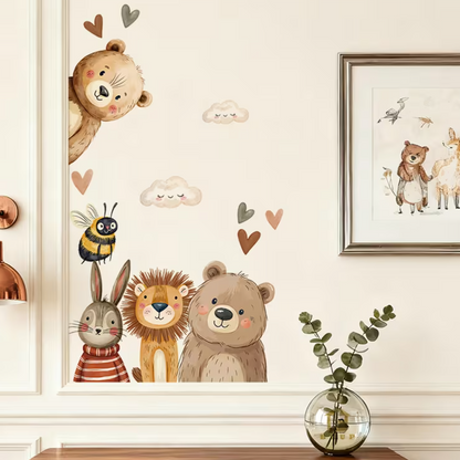 Muursticker 'Dieren met Hartjes'