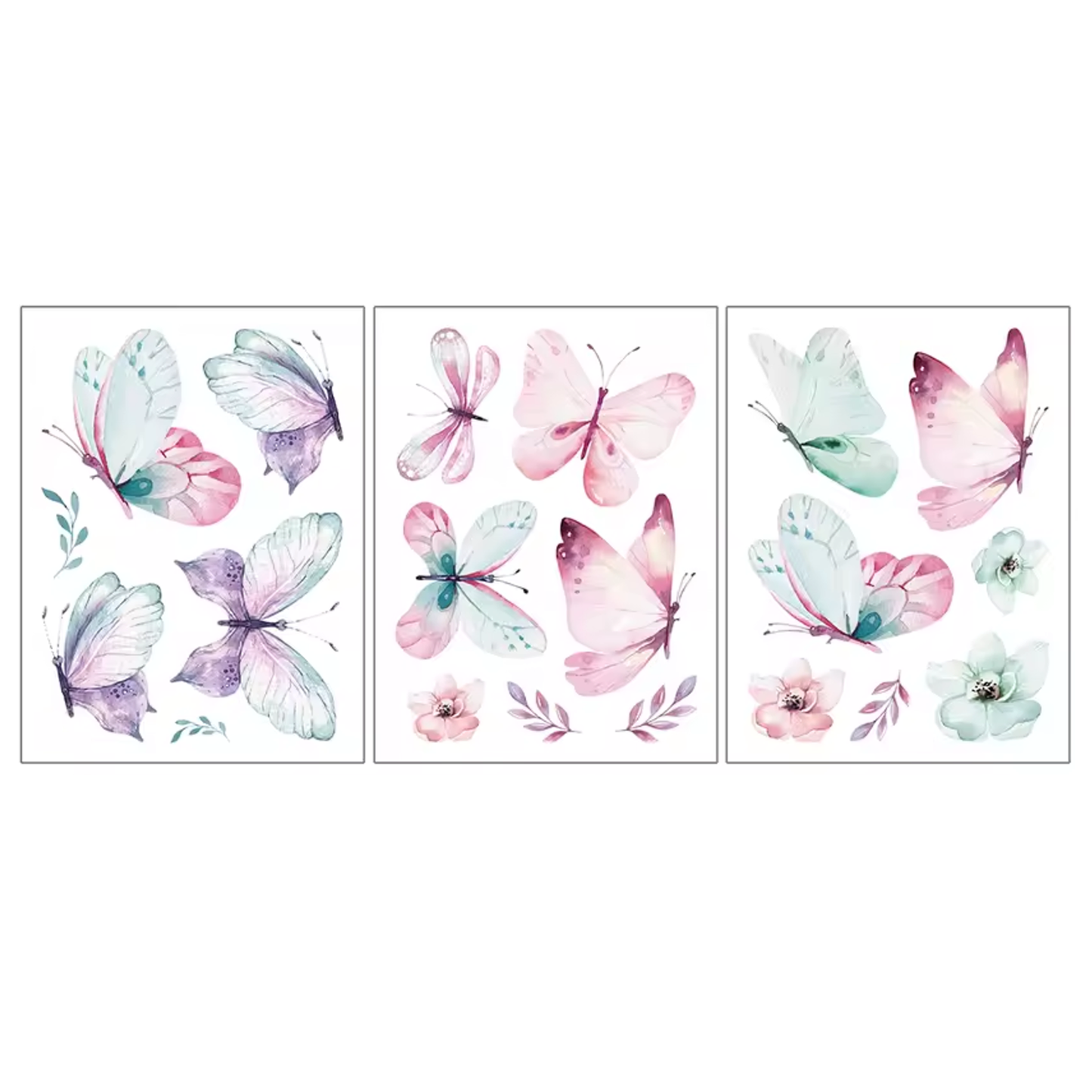 Muursticker 'Gekleurde Vlinders'