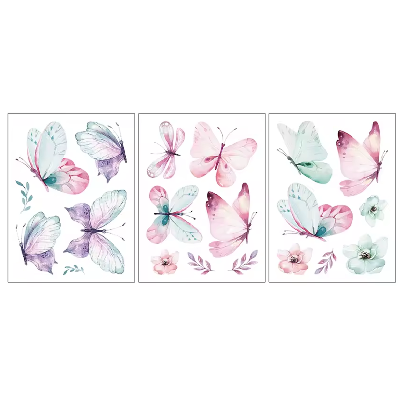 Muursticker 'Gekleurde Vlinders'