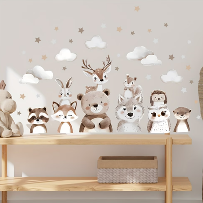 Muursticker 'Beige en Bruine Dieren'