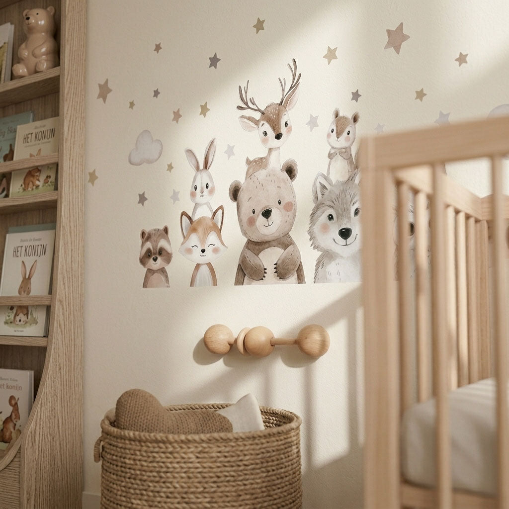 Muursticker 'Beige en Bruine Dieren'