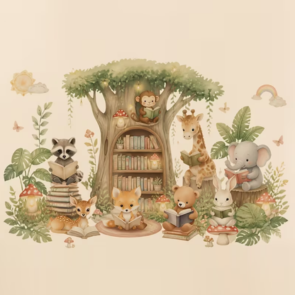 Muursticker 'De Boekenboom'