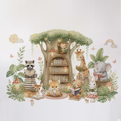 Muursticker 'De Boekenboom'