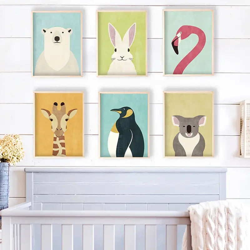 Canvas Dieren Poster dieren deco a5 formaat