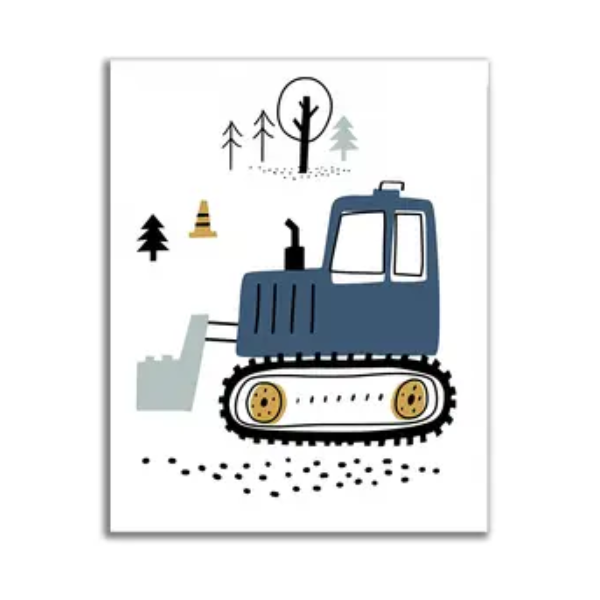 Werkauto's Posters bulldozer blauw