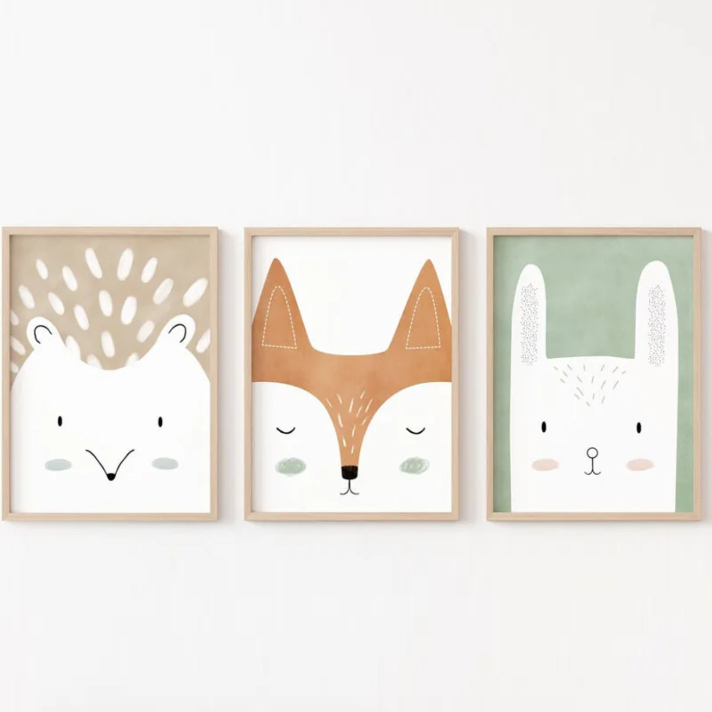 Set van 3 Canvas Dieren Posters