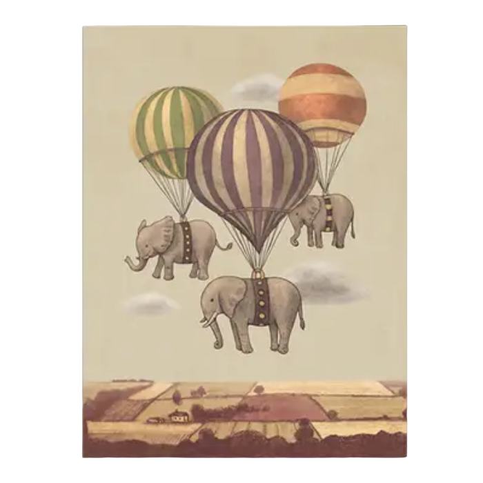 Canvas 'Olifanten aan Luchtballonnen'