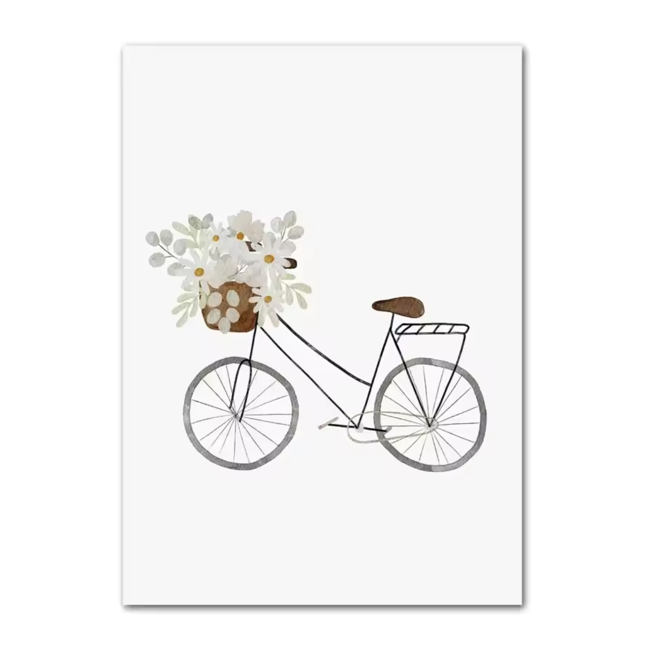 Canvas Poster 'Fiets met Bloemen'