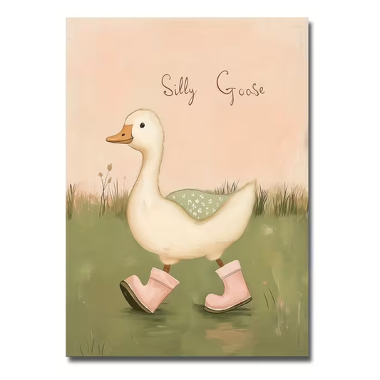 Canvas 'Silly Goose in Boots'