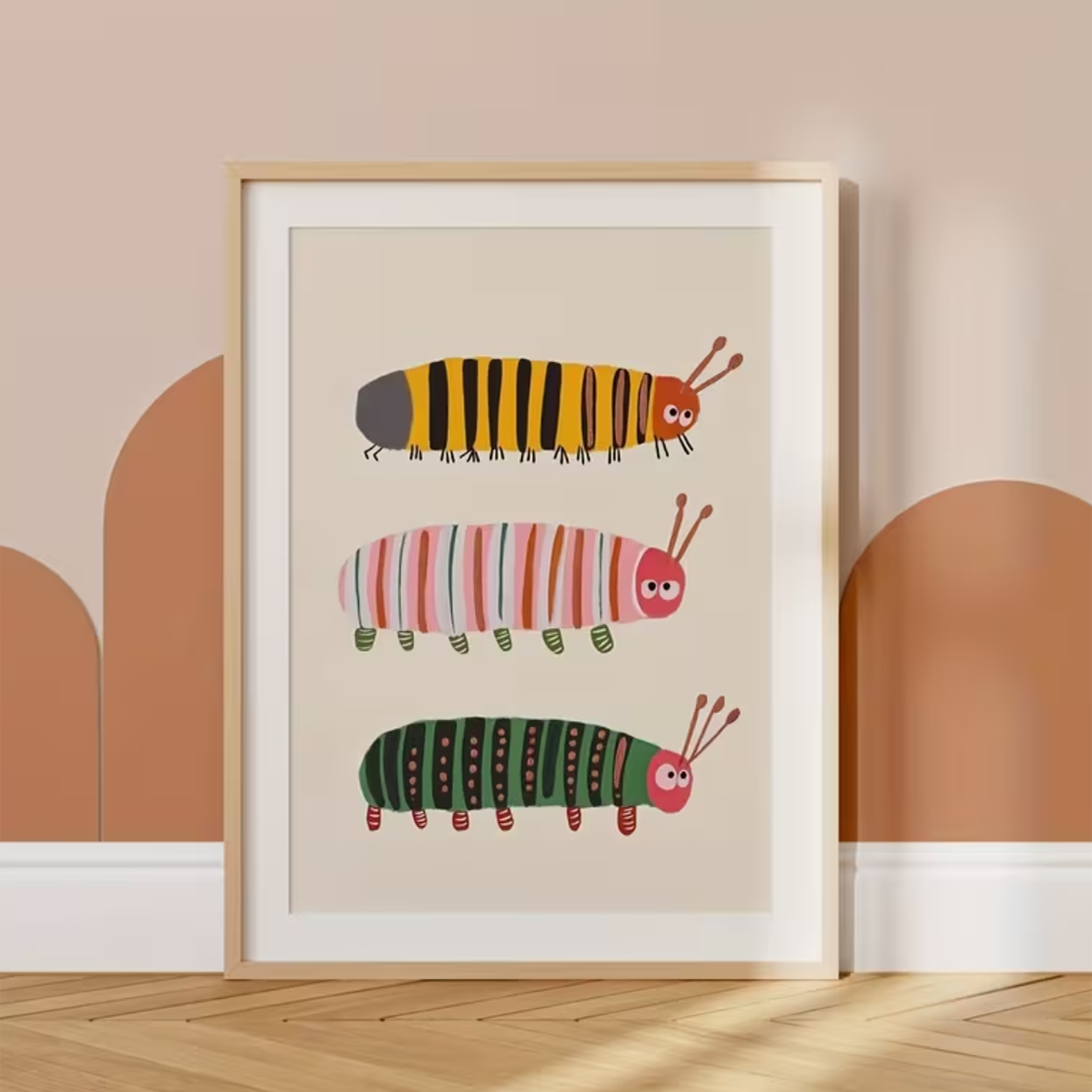Canvas 'Kleurrijke Rupsen'