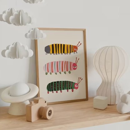 Canvas 'Kleurrijke Rupsen'